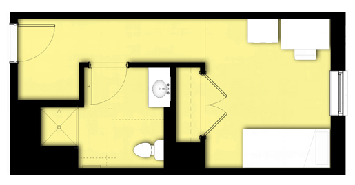 Levine, 1-1 Suite Floor Plan