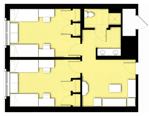 Levine, 4-2 Suite Floor Plan