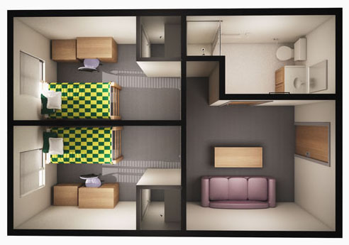 Wallis, 2-2 Suite Floor Plan