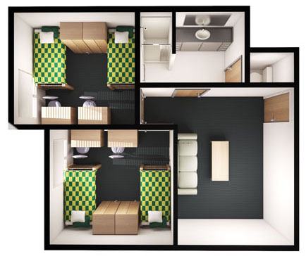 Witherspoon, 4-2 Suite Floor Plan