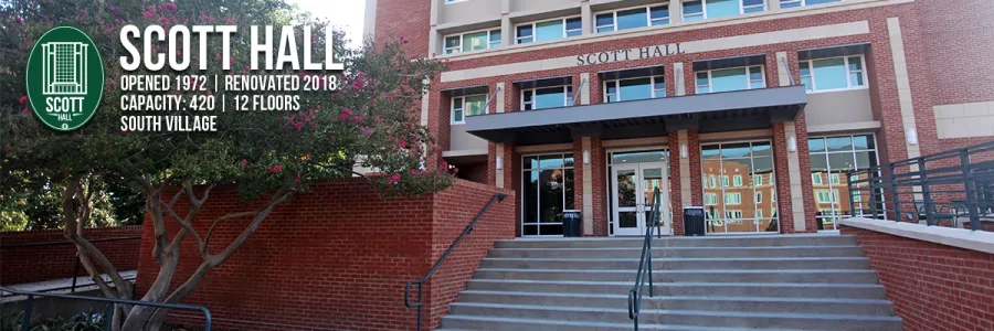 Scott Hall - Opened 1972, Renovated 2018, Capacity: 420, 12 Floors, South Village