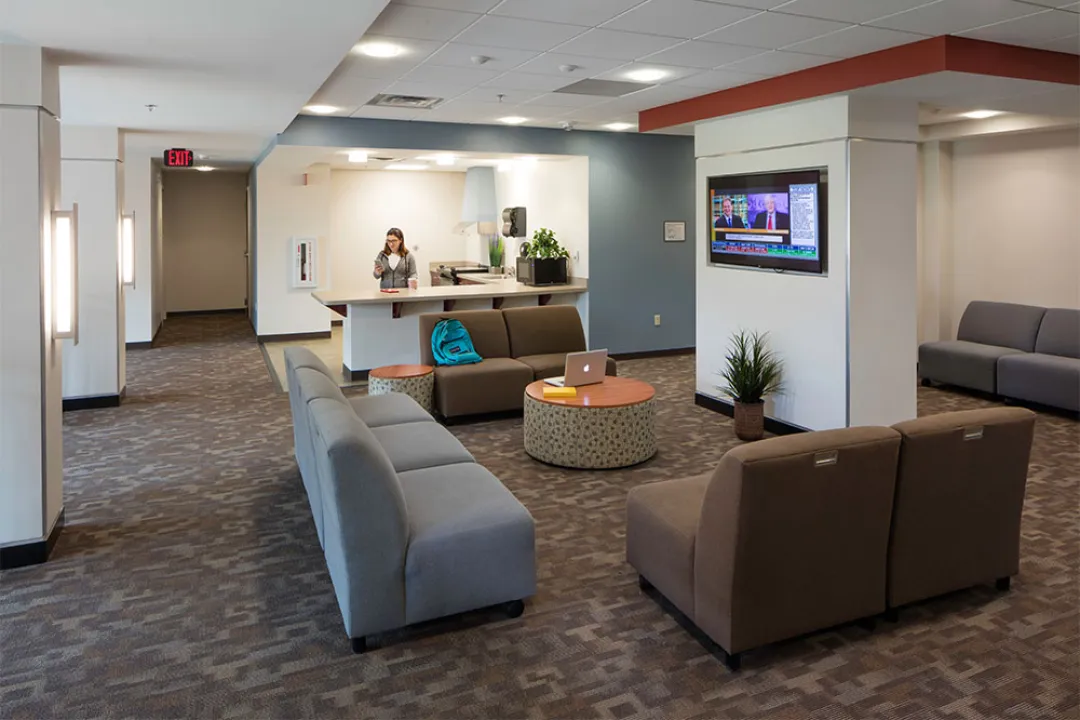 Holshouser, First Floor Community Space and Kitchen