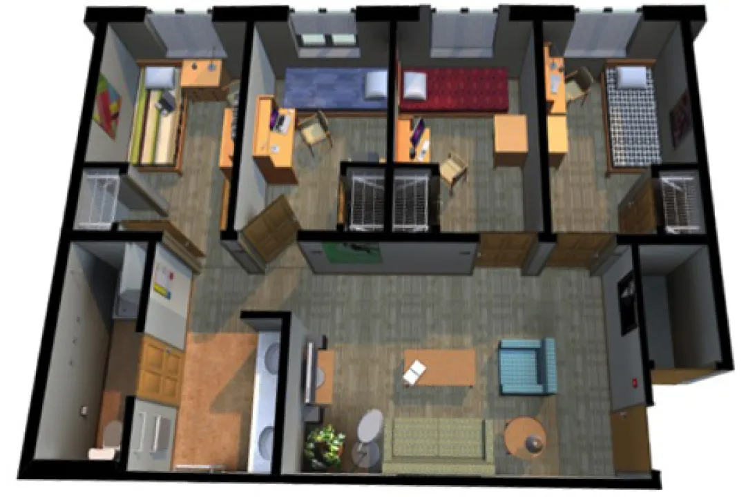 Hunt, 4-4 Suite Floor Plan