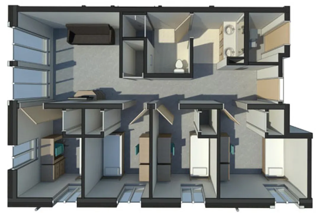 Laurel, 4-4 Suite Floor Plan