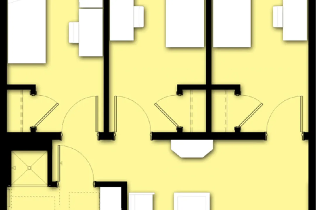 Levine, 3-3 Suite Floor Plan