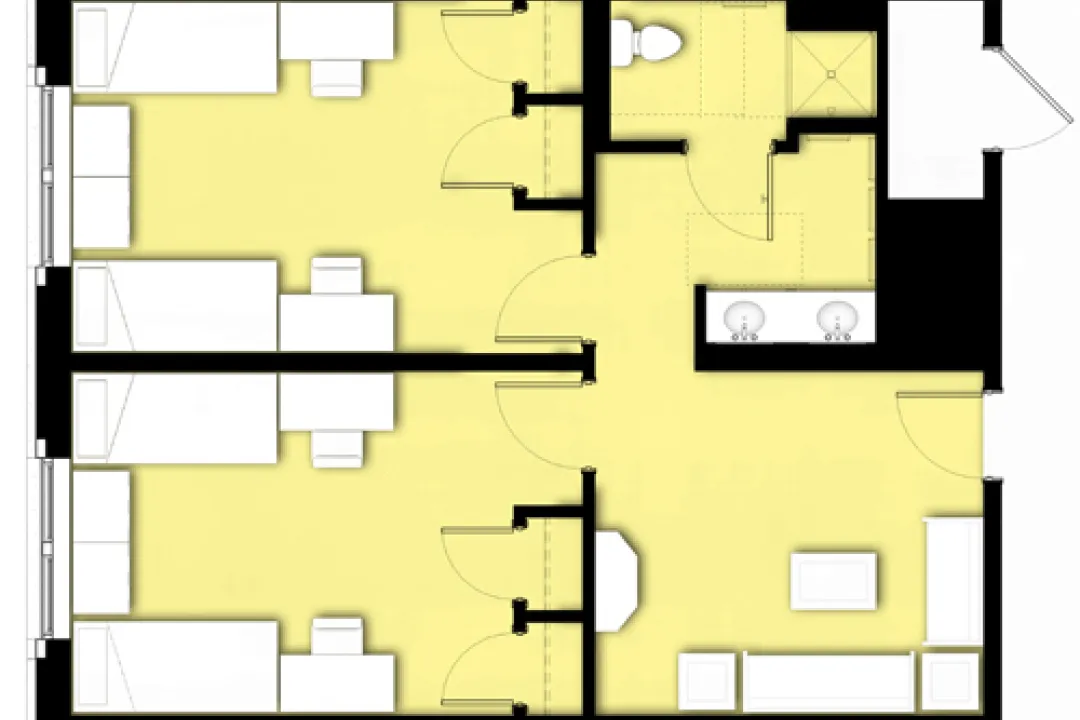 Levine, 4-2 Suite Floor Plan