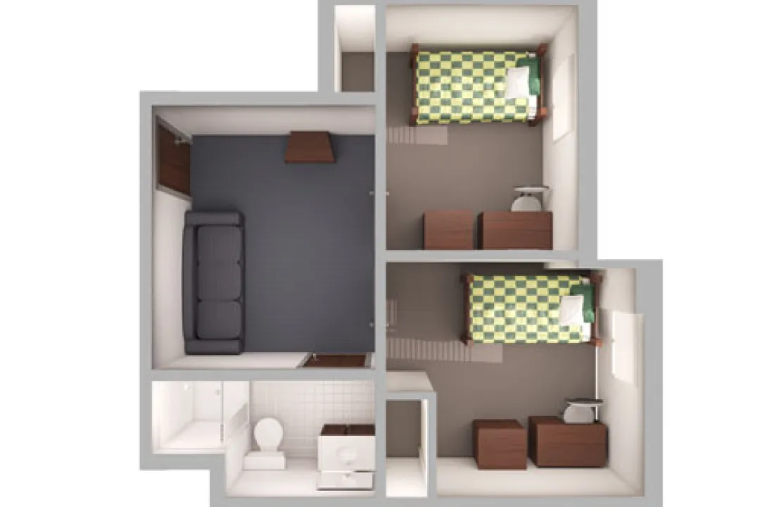 Miltimore, 2_2 Suite Floor Plan