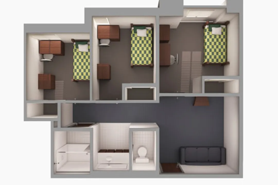 Miltimore, 3_3 Suite Floor Plan