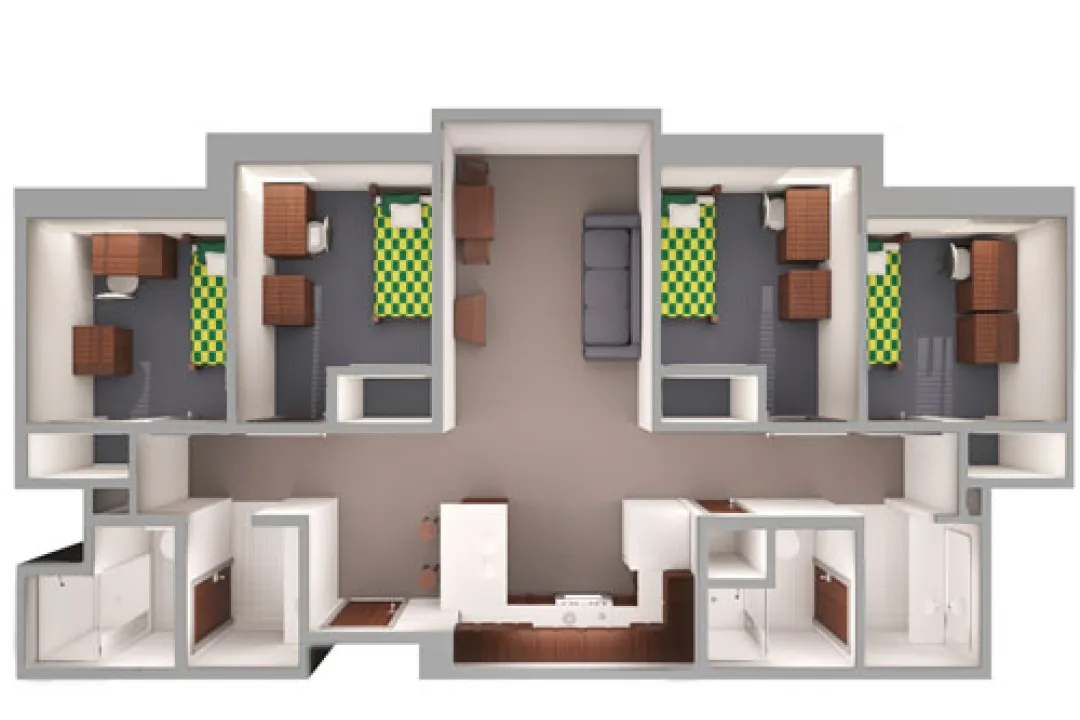 Miltimore, 4_4 Apartment Floor Plan