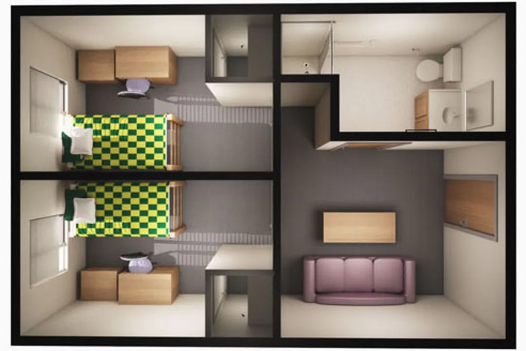 Wallis, 2-2 Suite Floor Plan