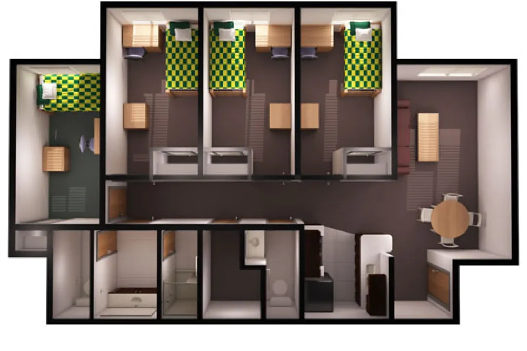 Wallis, 4-4 Apartment Floor Plan