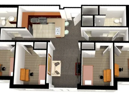 Belk, 4-4 Apartment Floor Plan