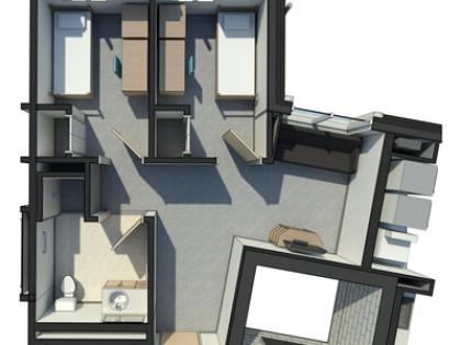 Laurel, 2-2 Suite Floor Plan
