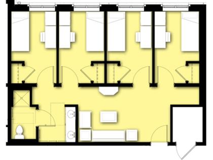Levine, 4-4 Suite Floor Plan